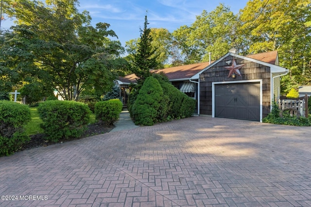 view of garage