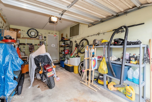 garage featuring a garage door opener