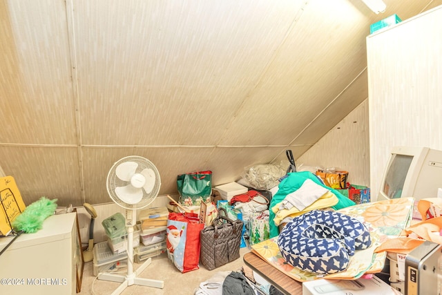 interior space with lofted ceiling