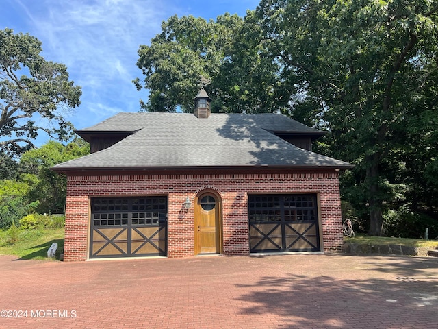 view of garage