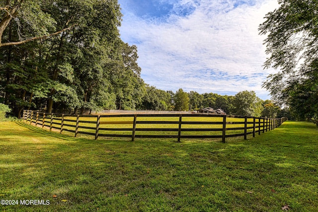 view of yard featuring a rural view