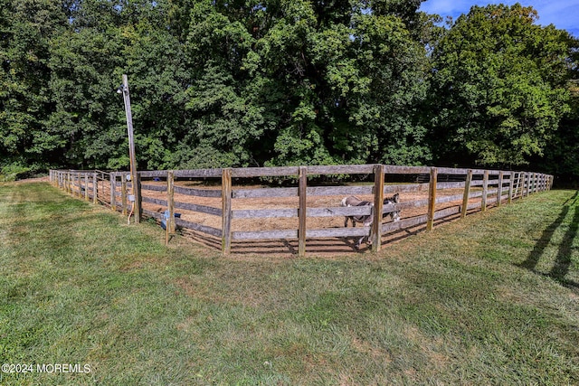 view of yard featuring a rural view