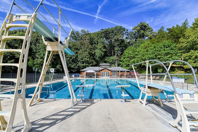 view of pool with a patio