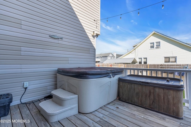 318 Bayview Ave, Union Beach, NJ 07735 - wooden deck with fence and a hot tub