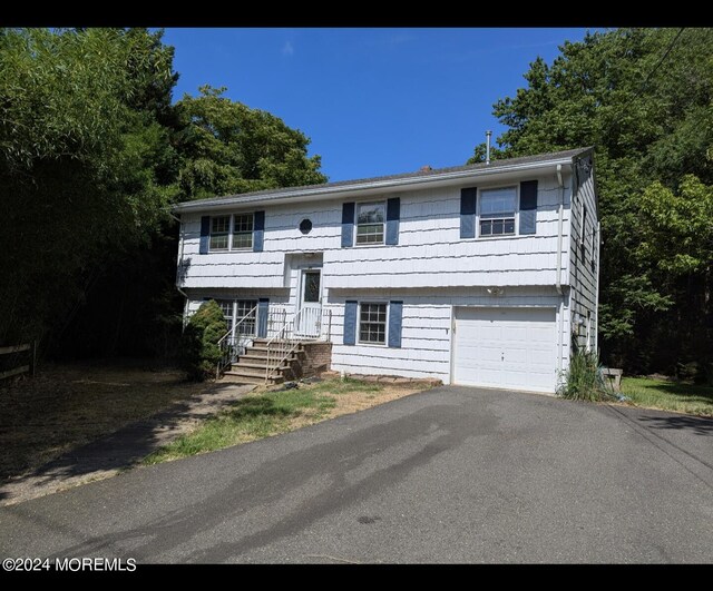 bi-level home with a garage