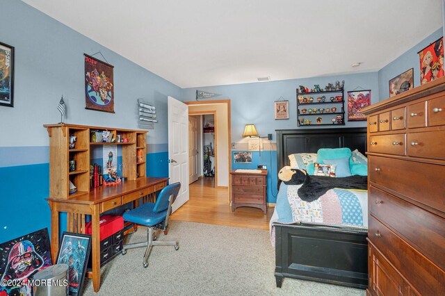 bedroom featuring light hardwood / wood-style flooring