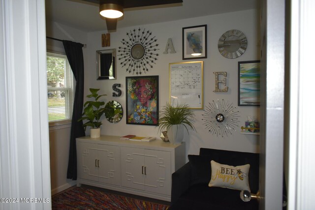 bathroom featuring ceiling fan