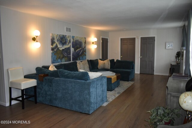 living room featuring hardwood / wood-style flooring