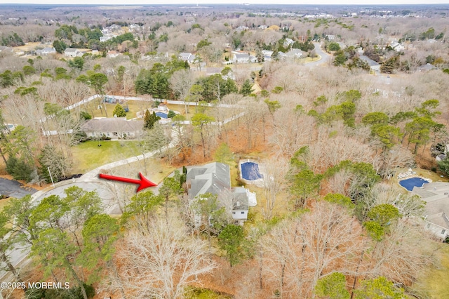 aerial view with a residential view