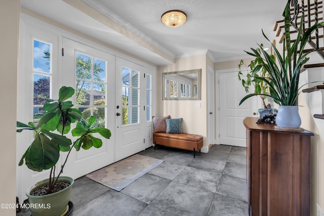 foyer entrance with ornamental molding