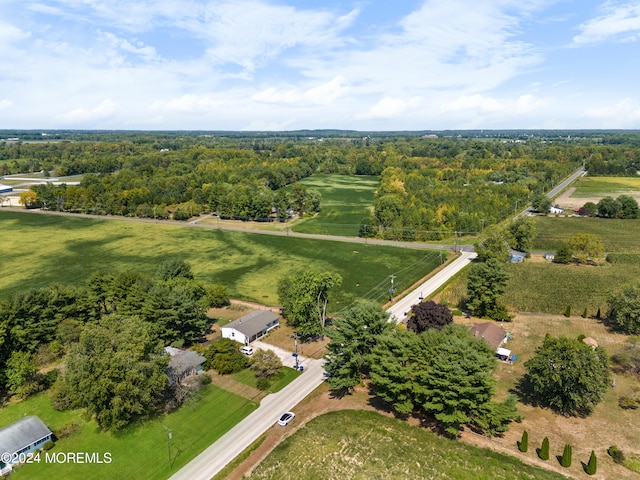 aerial view with a rural view