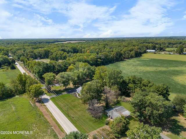 aerial view with a rural view