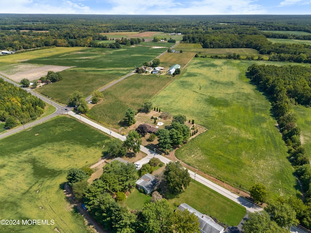 bird's eye view featuring a rural view