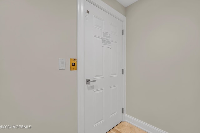 doorway to outside featuring light tile patterned floors