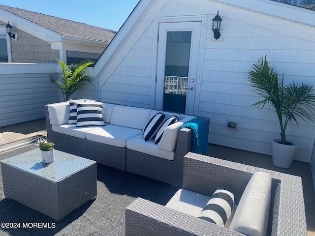 view of patio featuring an outdoor hangout area