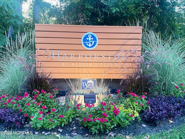 view of community sign