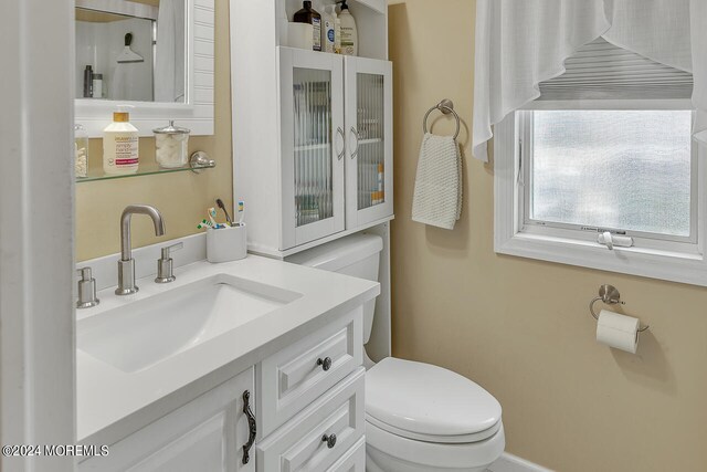 bathroom with vanity and toilet