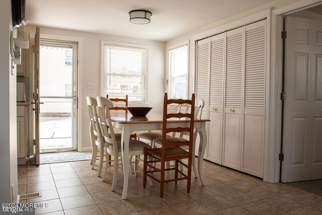 view of tiled dining area