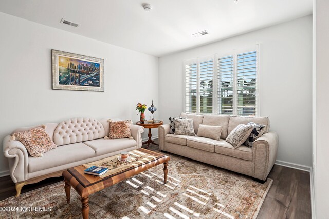 living room featuring hardwood / wood-style flooring