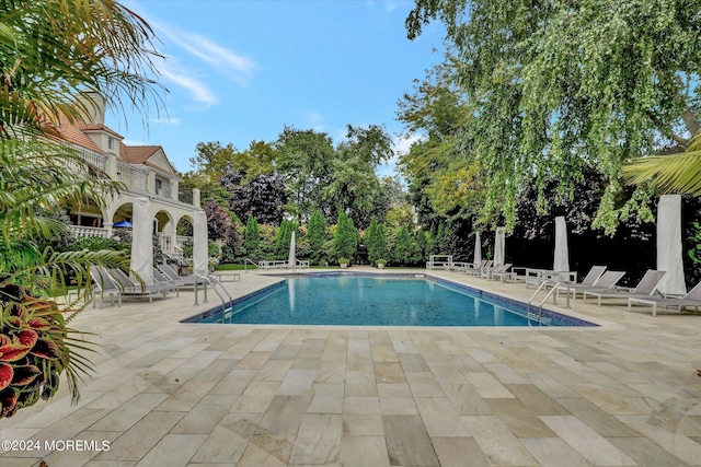 view of pool featuring a patio area