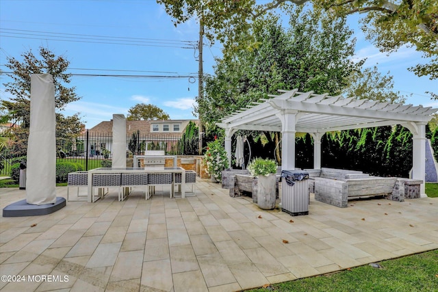 view of patio / terrace featuring a pergola