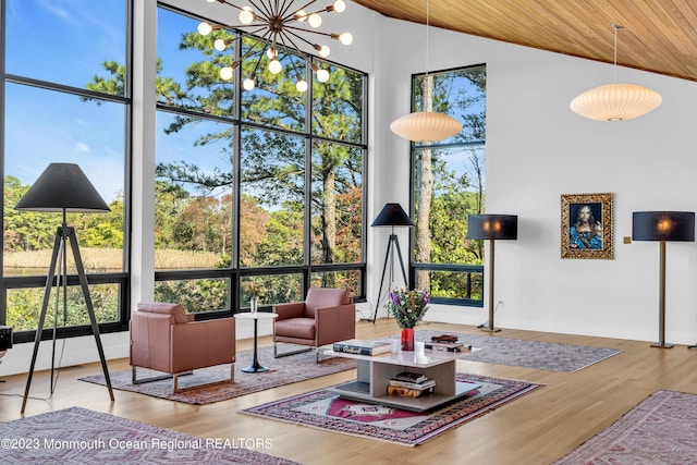 49 N Cherokee Ln, Brick, NJ 08724 - building lobby featuring wood ceiling and high vaulted ceiling