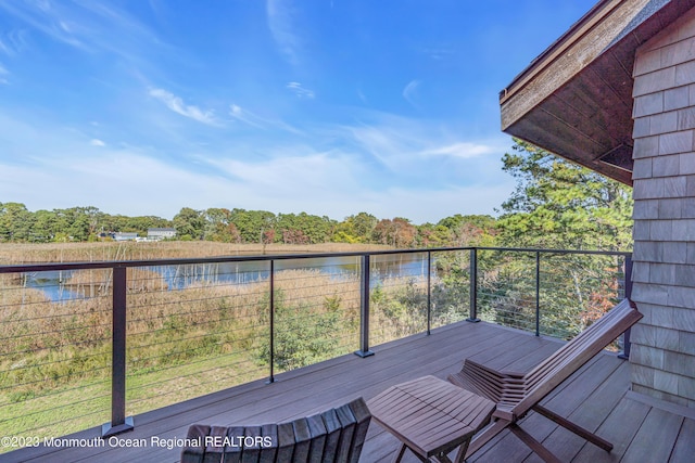 49 N Cherokee Ln, Brick, NJ 08724 - wooden terrace featuring a water view