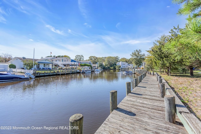 49 N Cherokee Ln, Brick, NJ 08724 - dock area with a water view and a residential view