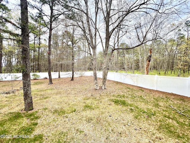 view of yard featuring fence