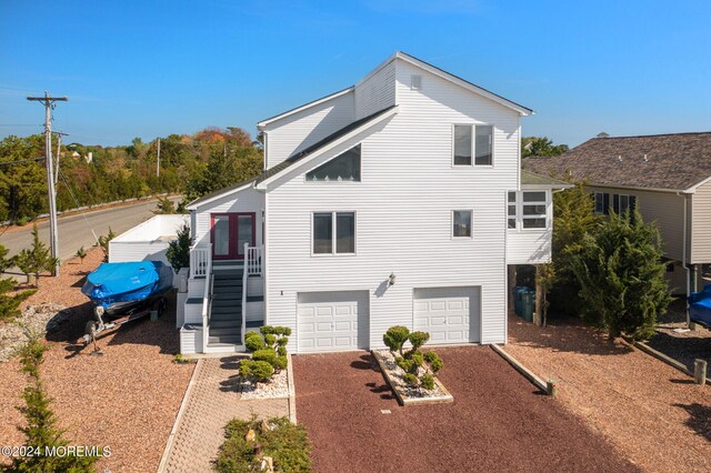 exterior space with a garage