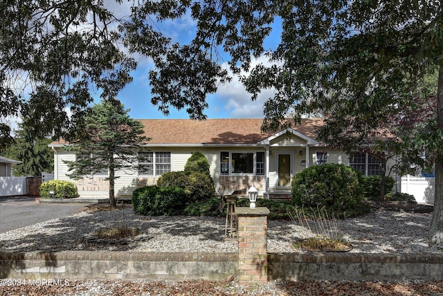 view of front of home featuring covered porch