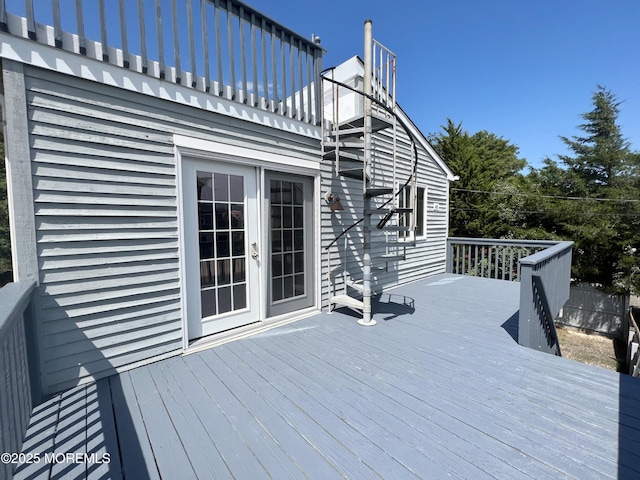 deck with french doors