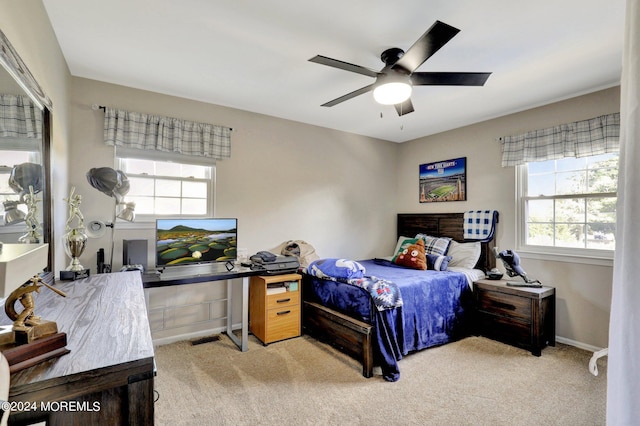 46 Markwood Dr, Howell, NJ 07731 - bedroom with multiple windows, ceiling fan, and carpet floors
