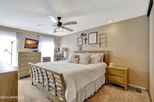 46 Markwood Dr, Howell, NJ 07731 - bedroom featuring a ceiling fan, visible vents, and light colored carpet