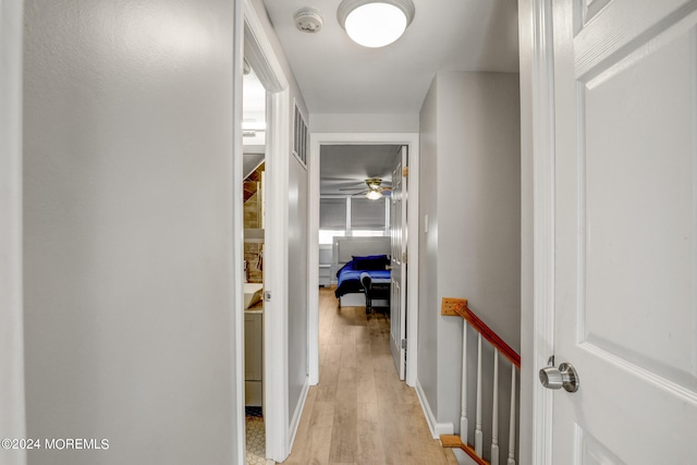 hall featuring light hardwood / wood-style floors