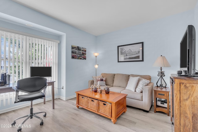 living room featuring light hardwood / wood-style floors