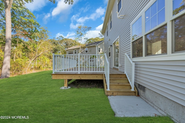 view of yard featuring a deck