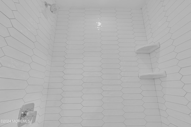 interior details with tiled shower