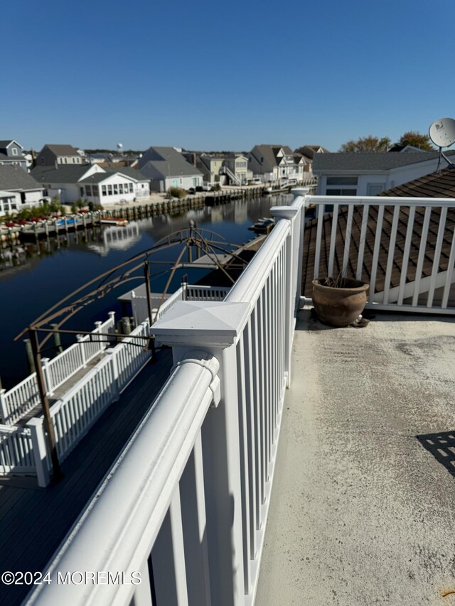 exterior space featuring a water view