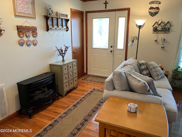 living room with light wood-type flooring