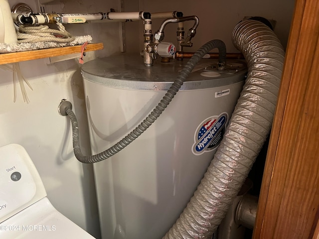 utility room featuring water heater