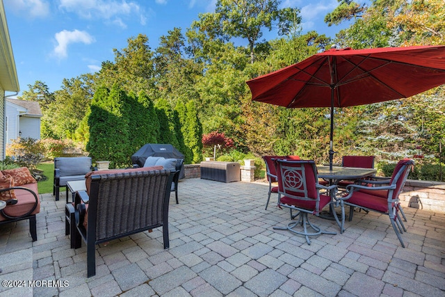 view of patio / terrace with a grill