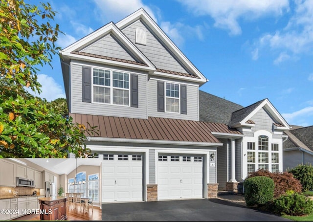 craftsman-style home with a garage