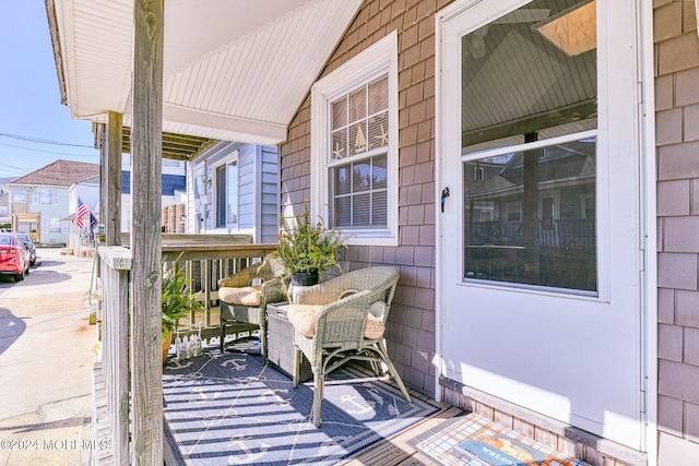 deck featuring covered porch