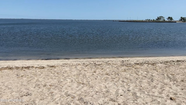 view of water feature with a view of the beach