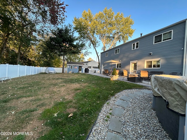 view of yard with a patio area