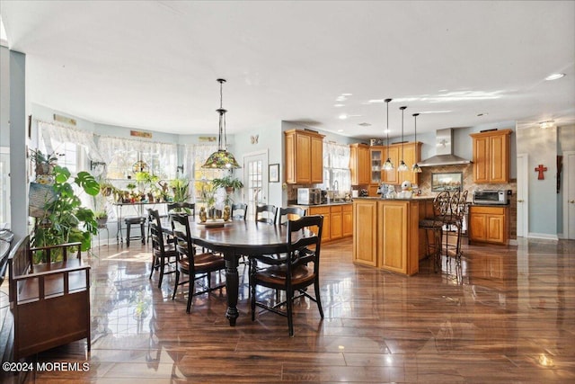 dining room featuring dark hardwood / wood-style flooring