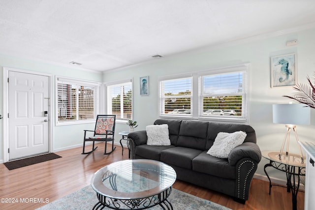 304 Bay Blvd, Seaside Heights, NJ 08751 - living area featuring wood finished floors, baseboards, and crown molding