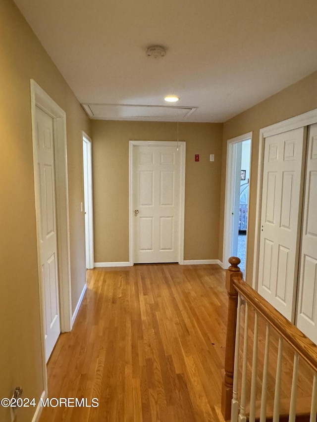 hallway featuring light wood-type flooring