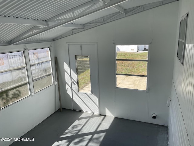 interior space with vaulted ceiling